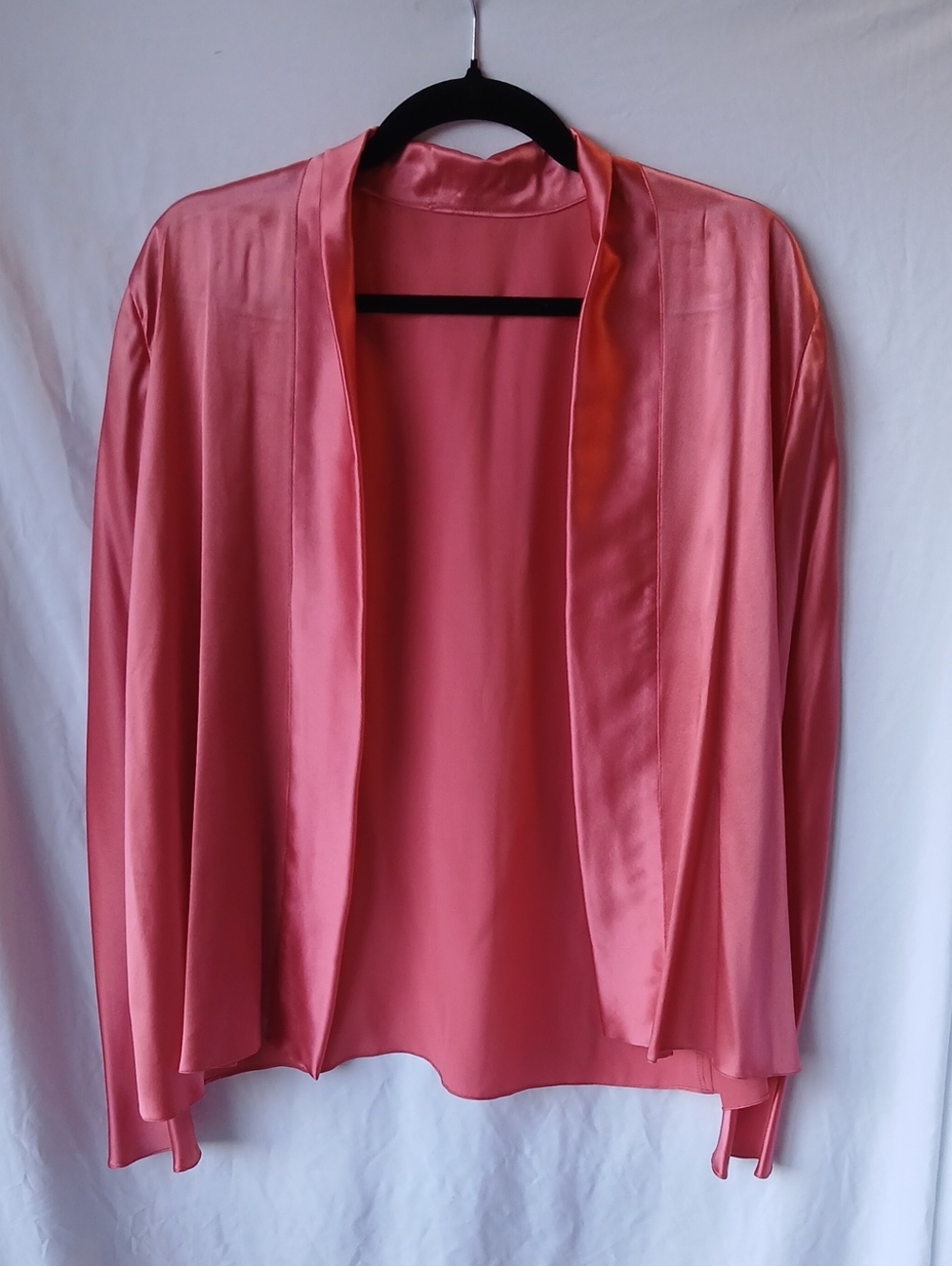 Source Unknown Coral Satin Open-Front Jacket
